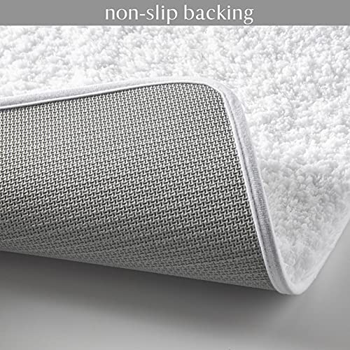 Ashler Bathroom Rugs Sets 2 Piece, White Bath Rugs 2 Pack, Water Absorbing Bath Mats, Soft Rectangle Bathroom Carpet, Machine Washable - 17x24 & 20x32 - color: White