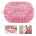 21"×14" Large Shower Foot Scrubber Mat, Silicone Feet/Back Exfoliating Cleaner with Suction Cups, Foot Massage Bath Pad for Dead Skin Removal, No Bending Over Soft Bristle Bath Mat - size: 21"×14"