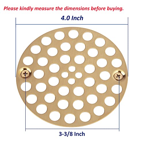 Artiwell 4’’ Shower Strainer Drain Trim Set, Solid Brass Screw-in Shower Strainer Drain Cover, Replacement Strainer Grid by Artiwell, Machine & Self-Tapping Screws Included (Champagne Bronze) - color: Champagne Bronze