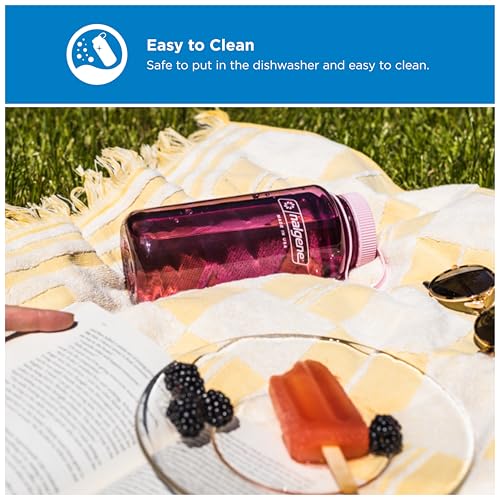 Nalgene 32 oz Wide Mouth Water Bottle | BPA-Free, Durable & Leak Proof, Lightweight Bottle for Hiking & Gym, Work & Travel - color: Cherry Blossom, size: 32 Ounces