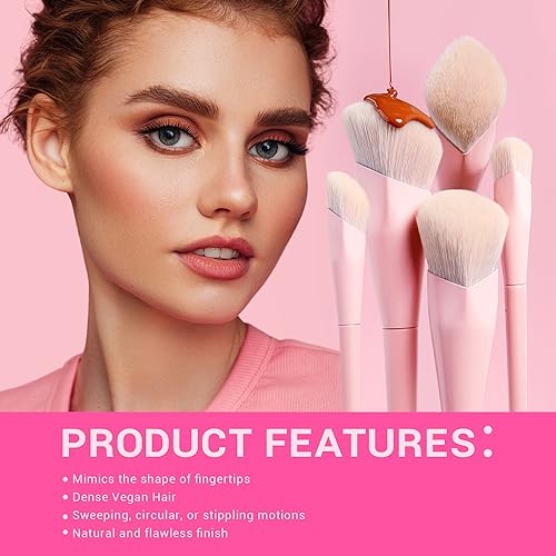 Jessup Pink Makeup Brushes Set 14Pcs Make up Brushes Premium Vegan Foundation Concealer Blush Eyeshadow Eyeliner Powder Highlighter Blending Face Brush Set, T495 - color: C-Pink-14pcs, size: Full Brush Set