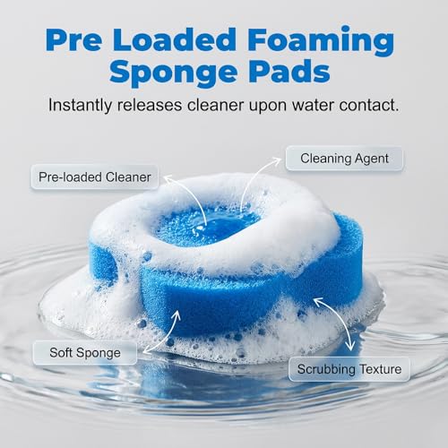 Disposable Toilet Brush and Holder Set with 24 Toilet Cleaner Refills, 2026 New Toilet Wand Kit with Toilet Brush Refill Pads, Disposable Toilet Cleaning System for Bathroom Maintenance (Blue) - color: Blue