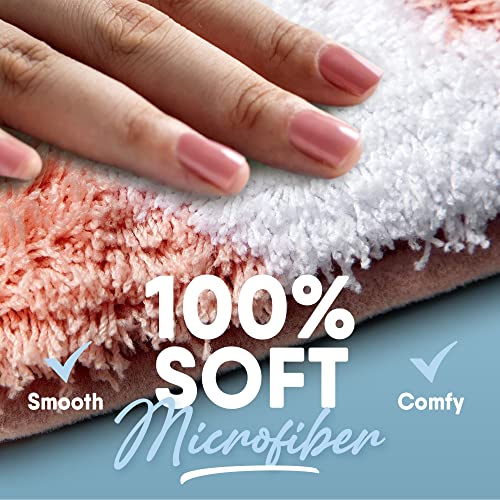 MICRODRY Home Inspirations Collection Soft & Cozy Bath Mats for Bathroom, Memory Foam Bathroom Rugs with Skid Resistant Base, Ultra Absorbent Microfiber Bath Mat, 17x24, Small, Pearl Blush - color: Pearl Blush