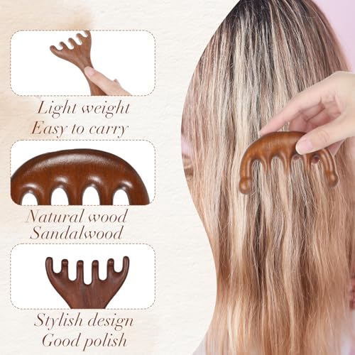 Xthrotsenk 3 PCS Scalp Massager Hair Growth Wooden Gua Sha Hair-Massager Comb Scalp Massager Manual Scalps Massagers Scalps Tool for Women Man Hairs Promoting Hairs Growth