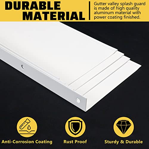 6 Pack Aluminum Gutter Valley Splash Guard,Keep Water from Overshooting The Gutter,for Valley,Corner,or Straight,10 inch Each Piece,White - color: White, size: 6 Pack