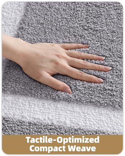 Color&Geometry Gray Bathroom Rugs 30x20, Extra Soft Absorbent Microfiber Bath Rugs, Non-Slip Bathroom mat, Washable Plush Bath Mats for Bathroom, Shower, Bathtub, Laundry, Light Grey White - color: C, size: 20"x32"