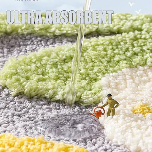 PTAEXCEL Toilet Rug U-Shaped, Floral Non-Slip Bath Mat Soft Plush Contour Bathroom Rug, Absorbent Microfiber Machine Washable for Toilet Base, 22 x 20 Inches Grey - color: Grey 22x20"