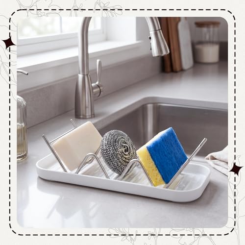 Patelai Soap Dish Stainless Steel Bathroom Bar Soap Holder for Shower Rust Proof Metal Self Draining Sponge Shelf Tray for Kitchen Sink (Wave Style) - style: Wave Style