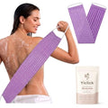 Yiclick Dual-Textured Exfoliating Washcloth Towel - Back Scrubber for Use in Shower Bath, Exfoliating Body Scrubber Exfoliator, Japanese Exfoliate Loofah Lufa Sponge Wash Cloth for Women Men - color: Lavender