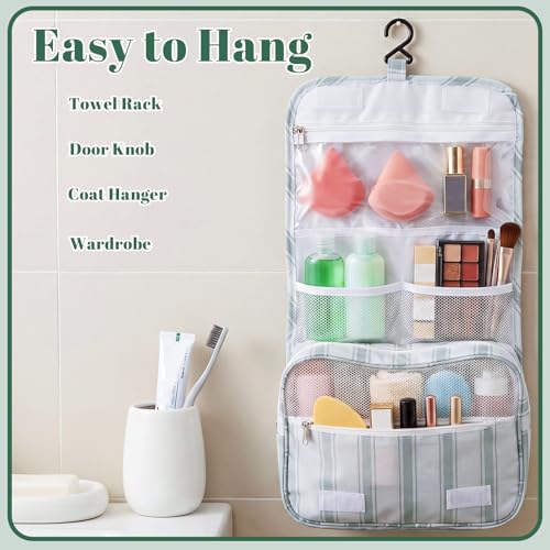 Pengxiaomei Toiletry Bag for Women, Waterproof Hanging Cosmetic Bag Portable Makeup Pouch Multifunction Handle Travel Toiletry Bag for Teen Girl Gifts (Sage Green) - color: Sage Green