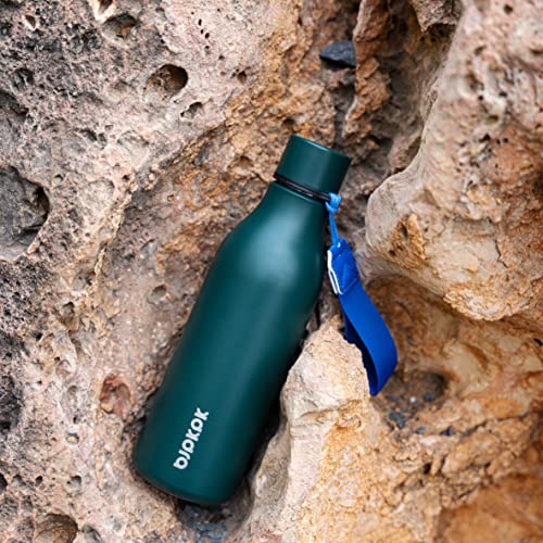 BJPKPK Insulated Water Bottles, 18 oz Stainless Steel Metal Water Bottle with Strap, BPA Free Leak Proof Jugs, Mugs, Flasks, Reusable Thermal Flasks for Sports & Travel, Army Green - color: Army Green, size: 18 Ounces, style: 18oz
