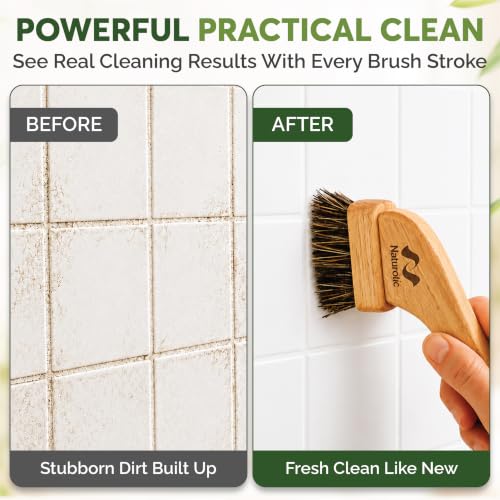 All-Natural Grout Brush Set | Wooden Cleaning Brush for Tile and Floor | Durable Floor Scrubber for Bathroom and Kitchen | Eco-Friendly Household Cleaning Tools – Pack of 2 - size: Pack of 2