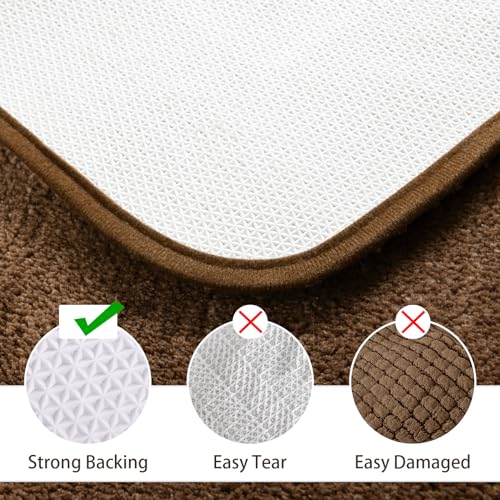 LOCHAS Bathroom Rug Set Light Brown, Soft Bath Rug Set 2 Piece Set, Toilet Mat U-Shaped 20x20 and 34x20 Bath Rugs, Quickly Dry Mats for Bathroom, Tub, Washable, Super Absorbent Floor Mat - color: Light Brown, size: 34" x 20" Plus 20" x 20" (U-Shape)