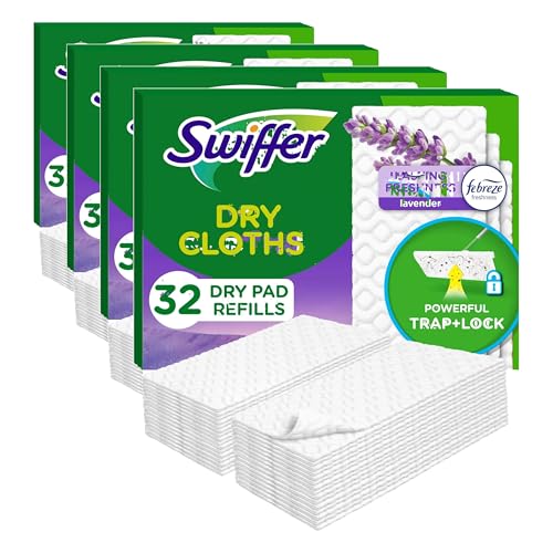 Swiffer Sweeper Dry Sweeping Pad,Multi Surface Refills for Dusters Floor Mop,with Febreze Lavender,32 Count (Pack of 4) - size: 32 Count (Pack of 4)