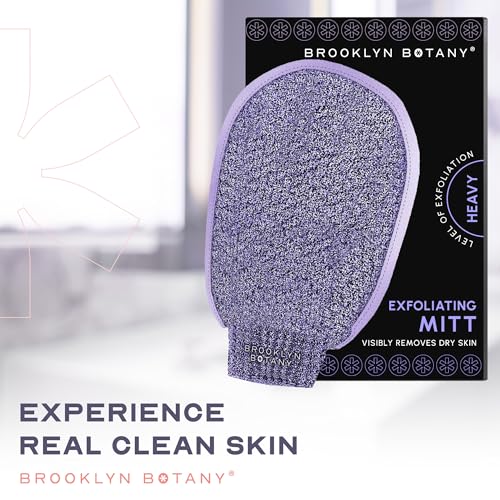 Brooklyn Botany Exfoliating Mitt for Bath and Shower – Heavy Duty Exfoliating Body Scrubber for Massage and Dead Skin Remover for Body – 1 Mitt - style: 1 Mitt