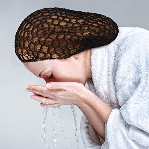Geyoga 6 Pieces Hair Net Snoods for Women Sleeping Mesh Soft Rayon Knit Crochet Hairnet Long Short Curls Hair Cover Accessory (Black, Wine Red, Light Brown, Pink, Purple, Navy Blue) - color: Black, Wine Red, Light Brown, Pink, Purple, Navy Blue
