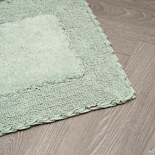 Laura Ashley Ruffle Border 100% Cotton Bath Rug, Green, 20"x 34" - color: Sage Green, size: 1'8" x 2'10" (Rectangular)