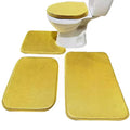 Madeals Memory Foam Bathroom Mat Set 4 Piece with Toilet Lid Cover and 3 Piece Bath Rug Sets Golden - color: Golden, size: 20" x 32"/17" x 24"/Contour/Lid Cover