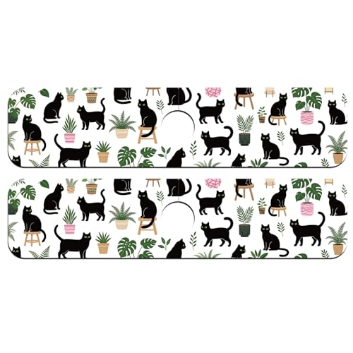 2 Pcs Kitchen Sink Splash Guard Faucet Mat Potted Cat Pattern Faucet Mat for Sinks Flower Absorbing Drying Mats for Kitchen Bathroom - color: Potted Cat