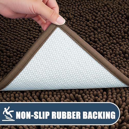 Bathroom Rugs Sets 3 Piece with Adjustable Toilet Seat Cover 19.5"x 18.5" Machine Washable Bath Rug Set with TPR Non Slip Rubber Backing Solid Bath Mat Set for Luxury Bathroom Decoration - color: Taupe