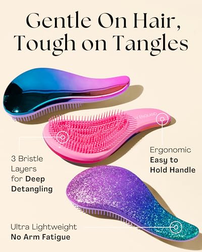 Lily England Hair Brush for Men with Curly, Thick, Straight & Natural Hair - Lightweight Mens Brush with Smooth Flexible Bristles - Black Hairbrush for Man with Wet & Dry Hair - color: Matte Black