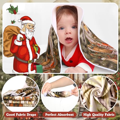 FuWeave 8 Pcs Christmas Shower Curtain Set Xmas Santa Bathroom Decoration Christmas Tree Hand Towels Snowman Toilet Lid Cover Bathroom Rugs Xmas Shower Curtain with Hooks(Farmhouse Style) - color: Farmhouse
