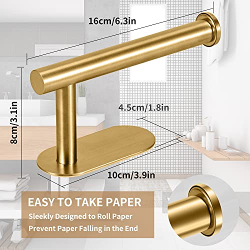 LAYUKI Toilet Paper Holder,Gold,Wall Mount, Upgraded Adhesive Toilet Roll Holder,no Drilling,Bathroom/Rv/Washroom,SUS 304 Stainless Steel,Rustproof (Gold, 1 Piece) - color: Gold, size: 1 Piece