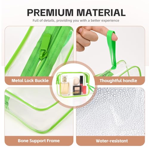 Icramsy Clear Makeup Bag,2 Pack TSA Approved Toiletry Bag Travel Toiletry Bag Hanging Makeup Cosmetic bag for Women Men (Green) - color: Green