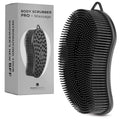 MainBasics Silicone Body Scrubber Dual-Sided, Black, Massage | Shower Scrubber with Massage Nodes, Silicone Loofah Alternative for Deep Clean - color: Black, size: Massage