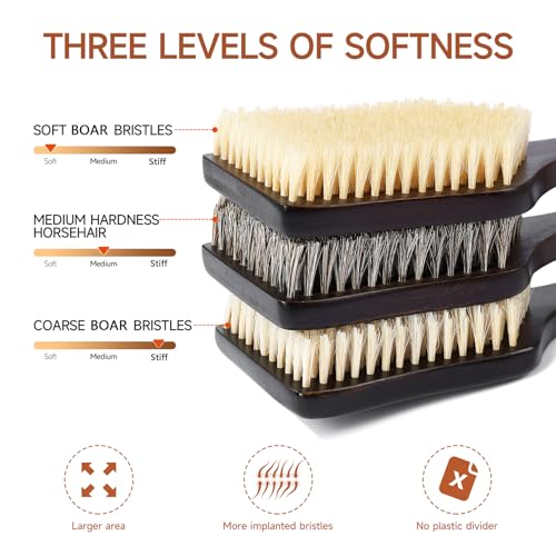 Back Scrubber Shower Brush,Dry Brushing Body Brush with 17.7 Inch Curved Long Handle, Natural Bristles for Lymphatic Drainage, Soft & Stiff Bristles Available (Natural Fiber, Stiff) - color: Natural Fiber, size: STIFF