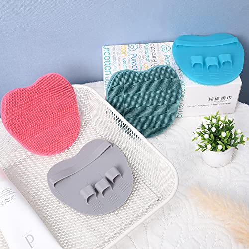 4 Pack Soft Silicone Shower Brush, Body Exfoliating Skin Massage Scrubber, Dry Skin Brushing Glove Loofah, Fit for Sensitive and All Kinds of Skin (4 Pack-PP1) | Dry Skin Brushing Glove Loofah, Fit for Sensitive and All Kinds of Skin (4 Pack-PP1) - color: