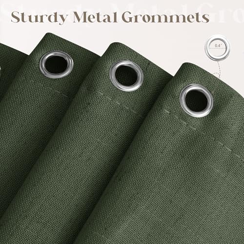 Olive Green Shower Curtain for Bathroom Water Repellent 72x72 Inch | Linen, Boho Farmhouse Aesthetic, Shower Curtains 66 Inches Long, Dark Green, Spring Bath Decor, Sheer Cloth, with Hooks Sets - color: Olive Green, size: 72"W x 72"L (Pack of 1)