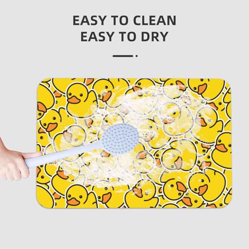 Cute Rubber Ducks Bath Mat Rugs 15.7x23.6 in, Yellow Cartoon Ducky Diatomaceous Earth Bathroom Rug Rubber Non-Slip Absorbent Bathroom Mat for Bathroom Kitchen Floor, Tub and Shower Sink - color: Ducks
