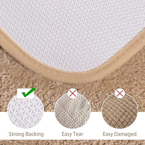 LOCHAS Bathroom Rug Set Beige, Soft Bath Rug Set 2 Piece, Toilet Mat U-Shaped 20x20 and 34x20 Bath Rugs, Quickly Dry Mats for Bathroom, Tub, Washable, Super Absorbent Floor Mat - color: Beige, size: 34" x 20" Plus 20" x 20" (U-Shape)