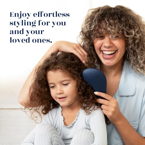 Crave Naturals Glide Thru Hair Brush - Detangler Brush for Curly, Straight, Wet or Dry Hair - Gentle Detangling Brushes for Adults, Kids, Toddlers - Hair Accessories for Women, 7.5"x3" - Blue - color: Blue, size: 1 Pack (Regular)