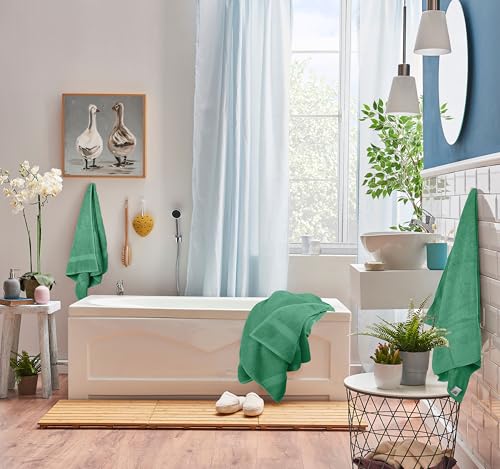 Utopia Towels 8 Piece Luxury Towel Set – Majestic Plush, Super Absorbent & Quicker-to-Dry, Thick 100% Ring Spun Cotton Towels for Bathroom, Spa & Hotel – 2 Bath, 2 Hand, 4 Washcloths, Hunter Green - color: Hunter Green, size: 8 Pieces Towel Set