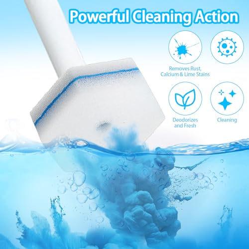 50 Pcs Toilet Wand Refills, Toilet Bowl Cleaners Replacement Heads, Disposable Sponge Scrubber for Household Cleaning Bathroom Cleaners Compatible Heads, Washroom Mats Brush Cleaning System