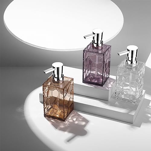 Hand Soap Dispenser, Clear Acrylic Plastic Liquid Pump Bottles Refillable Lotion Dispenser for Bathroom Decor Kitchen College Dorm - color: Clear, size: 1 Pack