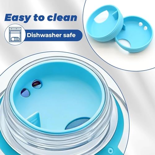 Splash Guards Compatible with 32 oz Wide Mouth Bottles with a 53 mm Inner Opening, Wide Mouth Water Bottle Accessories, Not for 16 oz or Narrow Mouth Bottles - color: Seafoam Blue 2 Pack