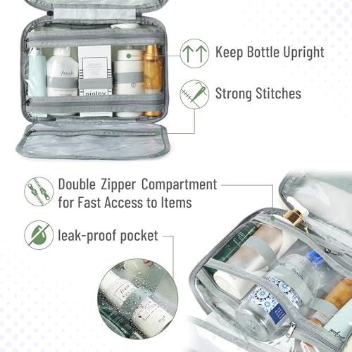 Ms. Pen- Travel Toiletry Bag Organizers, Green | Makeup Travel Bag for Toiletries with Hanging Hook, Water-Resistant