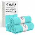 Yiclick Exfoliating Washcloth Towel- Exfoliating Body Scrubber Exfoliator, Back Scrubber for Shower Bath, Exfoliate Rags Wash Cloths, Loofah Lufa Sponge, Body Scrub & Exfoliation Women Men - color: Light Green