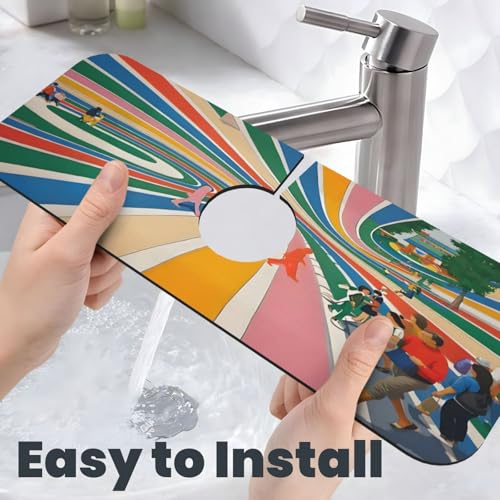 Beatles Come Together Abbey Road Kitchen sink faucet pad, strong water absorption, anti slip, easy to clean, very suitable for splash and drip prevention, suitable for kitchens and bathrooms - color: Beatles Come Together Abbey Road