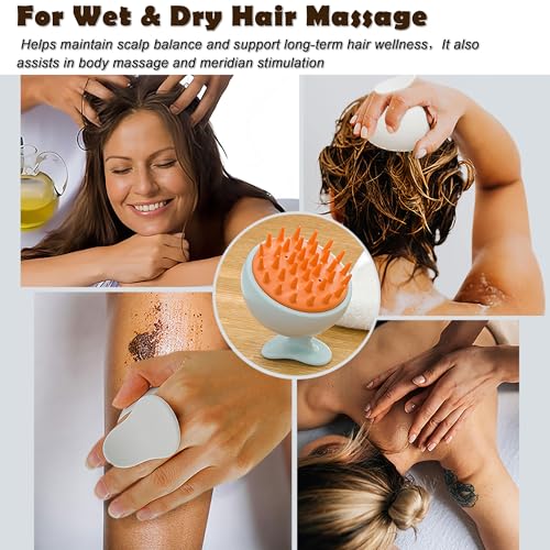 2 Pack Scalp Massager, Hair Scalp Massager Shampoo Brush, Scalp Scrubber Soft Silicone Bristles to Remove Dandruff, Ease for All Hair Types - for Women, Men, Wet & Dry Hair