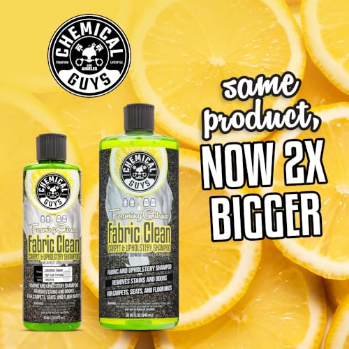 Chemical Guys Foaming Citrus Fabric Clean Carpet & Upholstery Cleaner (Car Carpets, Seats & Floor Mats), Safe for Cars, Home, Office, & More, Extra Large Size 32 fl oz, Citrus Scent - CWS20332 - size: 32 Fl Oz (Pack of 1)