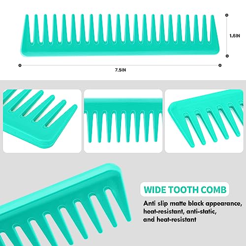 4pcs Curly Hair Brush Set for Adult & Kids Wet or Dry, Detangling & Wide Tooth Comb with Hair Detangler (4, Green) - color: Green, size: 4pcs