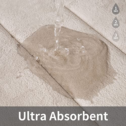 ROSMARUS Memory Foam Shower Mat, 20' x 32', Thick Non Slip Bath Rugs with PVC Backing, Ultra Soft for Floor & Tub, Ltbrown - color: Ltbrown, size: 20" x 32" (Rectangular)
