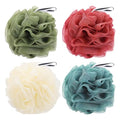 4 Pack Bath Sponge, Bath Shower Loofahs Mesh Pouf Sponge Body Scrubber Exfoliator Scrubber - 50g/Piece - color: Beige,blue,green,red - 4 Pcs