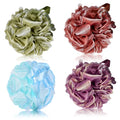 Yoget Bath Loofah Sponge, 4 Color 60G Loofah Exfoliating Body Scrubber, Exfoliate, Cleanse, Soothe Skin - style: Blue/Green/Purple/Plum red