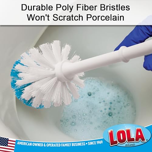 Toilet Brush and Holder Set, By LOLA, 6 Pack, Classic Version, Durable Bristles for Deep Cleaning, w/Compact Space Saving Storage Holder - size: 6 Pack, style: Classic Toilet Brush & Holder