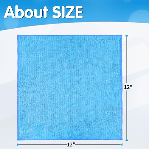 20 Pack Blue Microfiber Cleaning Cloth, Lint-Free Car Wash Towels, All-Purpose Absorbent Cleaning Rags for Housekeeping, Dust Cloth for Office, Mechanic, Automotive - color: Blue